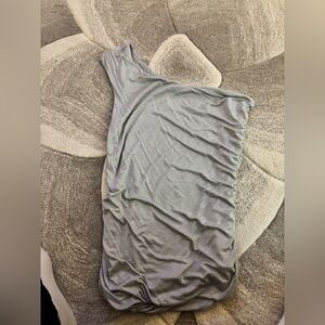 Express one shoulder grey ruched top